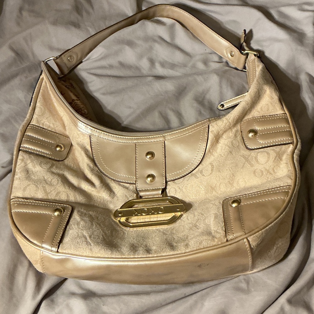 XOXO Tan Hobo Bag with Gold Accents